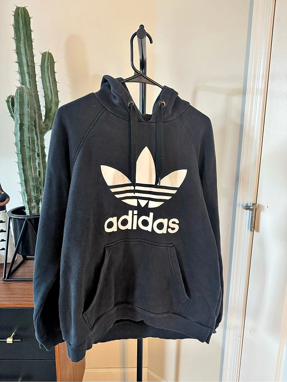 adidas Trefoil Hoodie Black & White Large